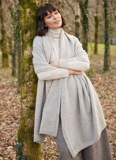 Personalized Cashmere/Wool Donegal Travel Wrap